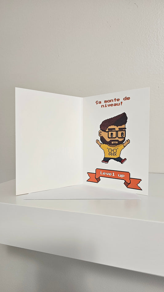 Mini carte de fête : Monte de niveau