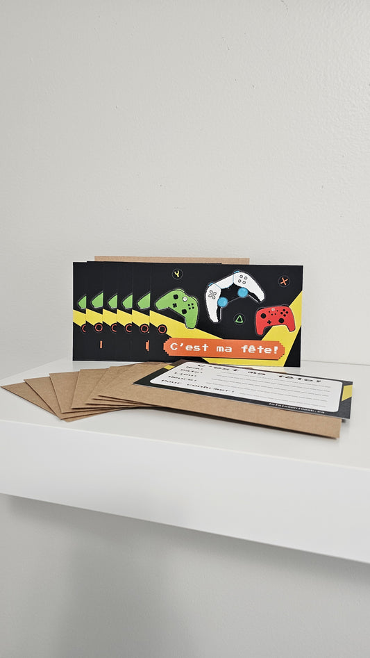 Cartons d'invitation : Vive les jeux vidéos